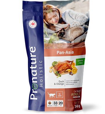 Pronature Holistic сухой корм для взрослых кошек, беззерновой, утка с апельсином