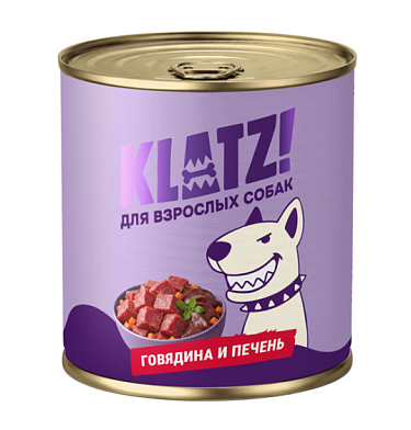 KLATZ! консервы для взрослых собак всех пород с говядиной и печенью