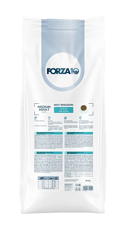 Купить forza10 best breeders medium adult сухой корм для взрослых собак средних пород, богатый рыбой