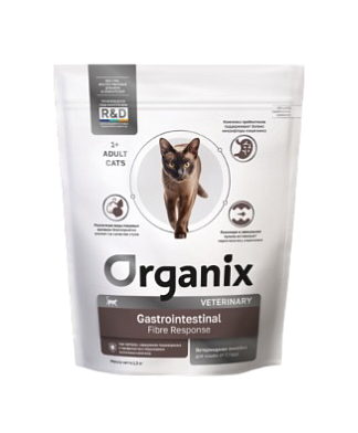 Organix vet Gastrointestinal Fibre Response сухой корм для кошек при запорах, нарушениях пищеварения и профилактики образования волосяных комочков