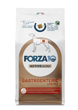 Купить forza10 active vetdiet gastroenteric low fat all size сухой диетический корм для взрослых собак всех пород, при острых заболеваниях ЖКТ