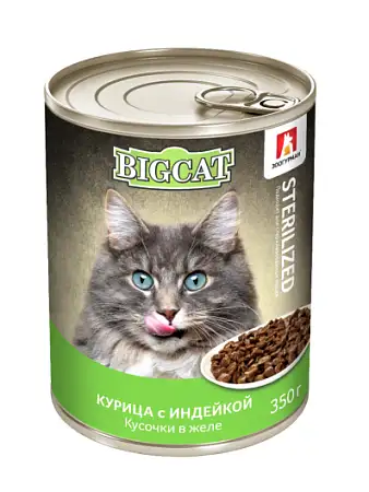 Купить Зоогурман big cat консервы для стерилизованных кошек курица с индейкой в желе