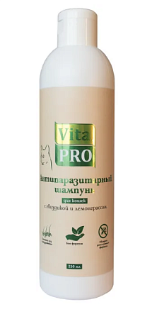 Купить vita pro биошампунь для кошек антипаразитарный, с гвоздикой и лемонграссом