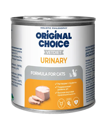 Купить original choice vetdiet urinary консервы для взрослых кошек, профилактика МКБ