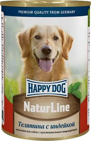 Купить happy dog консервы для собак: телятина и индейка