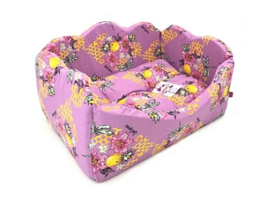 ZOOexpress лежанка поплин «Канапе» для кошек и собак мебельная ткань, розовая