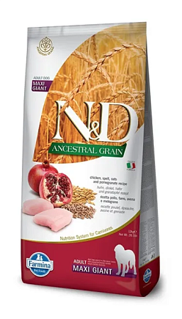 Купить farmina n&d ancestral grain dog chicken & pomegranate adult giant & maxi сухой беззерновой корм для взрослых собак гигантских и крупных пород с курицей и гранатом