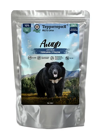 Купить ТерриториЯ влажный корм «Амур» для взрослых собак всех пород, говядина с рубцом (пауч)