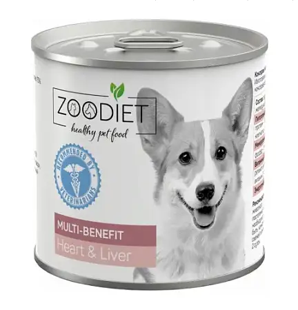 Купить Четвероногий Гурман zoodiet multi-benefit heart&liver консервы для взрослых собак для поддержания здоровья всего организма, с сердцем и печенью