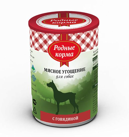 Купить Родные корма Мясное угощение консервы с говядиной для собак