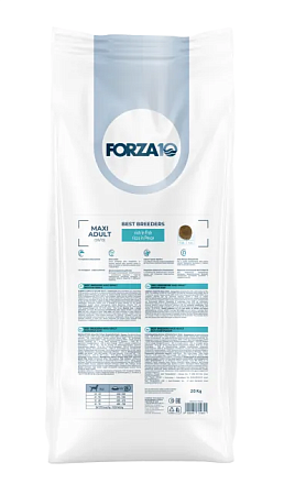 Купить forza10 best breeders maxi adult сухой корм для взрослых собак крупных пород, богатый рыбой
