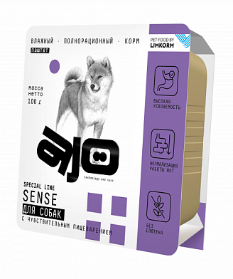 AJO Dog Sense влажный корм для собак с чувствительным пищеварением (ламистер)